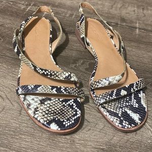 Madewell The Heidi Slingback Sandal in Snake Embossed Leather Women’s Size 9